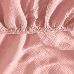 Drap housse en gaze de coton bonnet 30 cm Poudre 90x200 cm LOFT