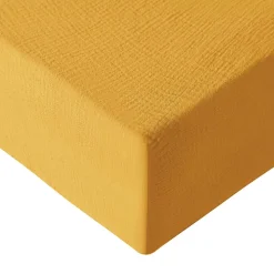 Drap housse en gaze de coton bonnet 30 cm Caramel 80x200 cm LOFT