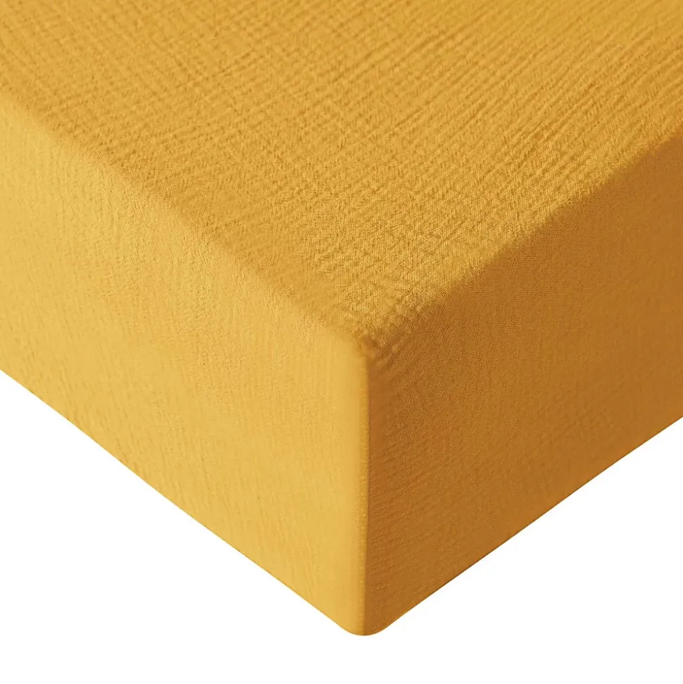 Drap housse en gaze de coton bonnet 30 cm Caramel 80x200 cm LOFT