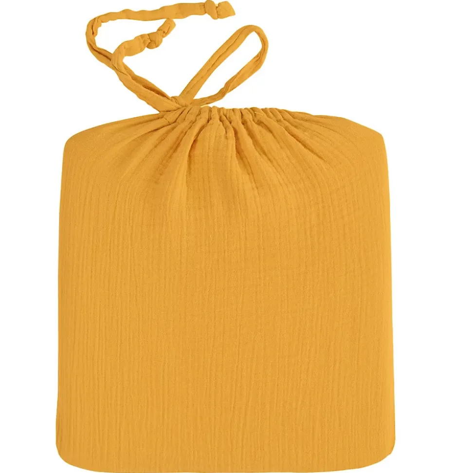 Drap housse en gaze de coton bonnet 30 cm Caramel 80x200 cm LOFT