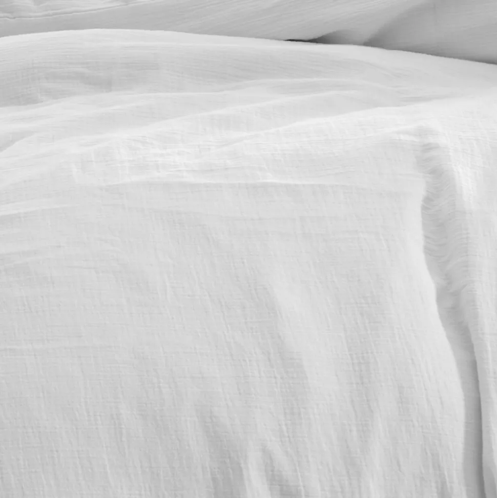 Drap housse en gaze de coton bonnet 30 cm Blanc 80x200 cm LOFT