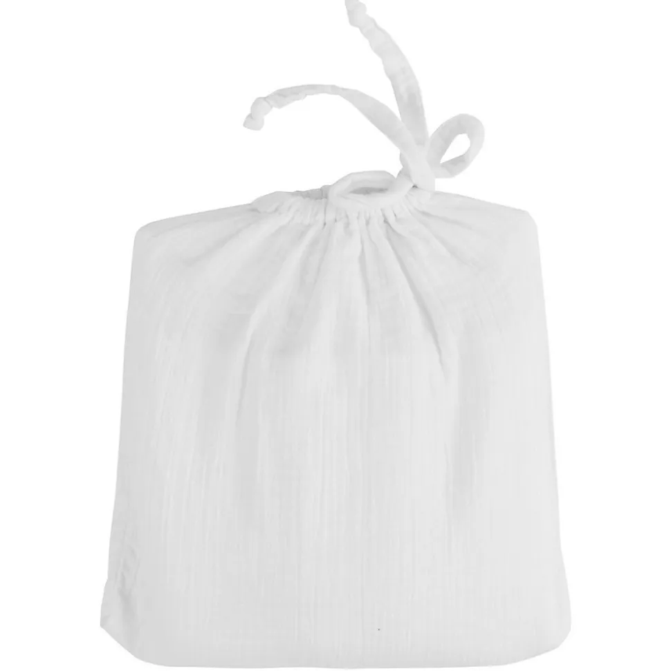 Drap housse en gaze de coton bonnet 30 cm Blanc 80x200 cm LOFT
