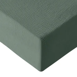 Drap housse en gaze de coton bonnet 30 cm Lichen 90x200 cm LOFT