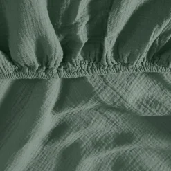 Drap housse en gaze de coton bonnet 30 cm Lichen 90x200 cm LOFT