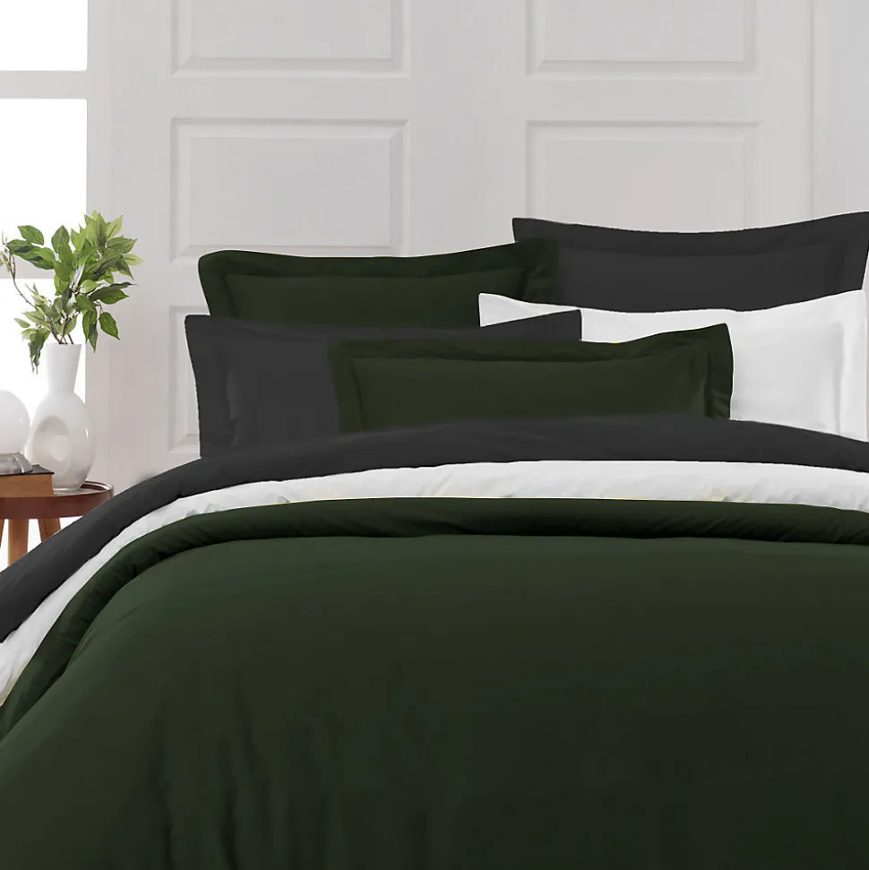 Drap housse en percale de coton bonnet 30 cm Eucalyptus 120x190 cm SOFT PERCALE