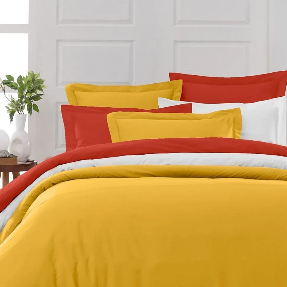 Drap housse en percale de coton bonnet 30 cm Terracota 160x200 cm SOFT PERCALE