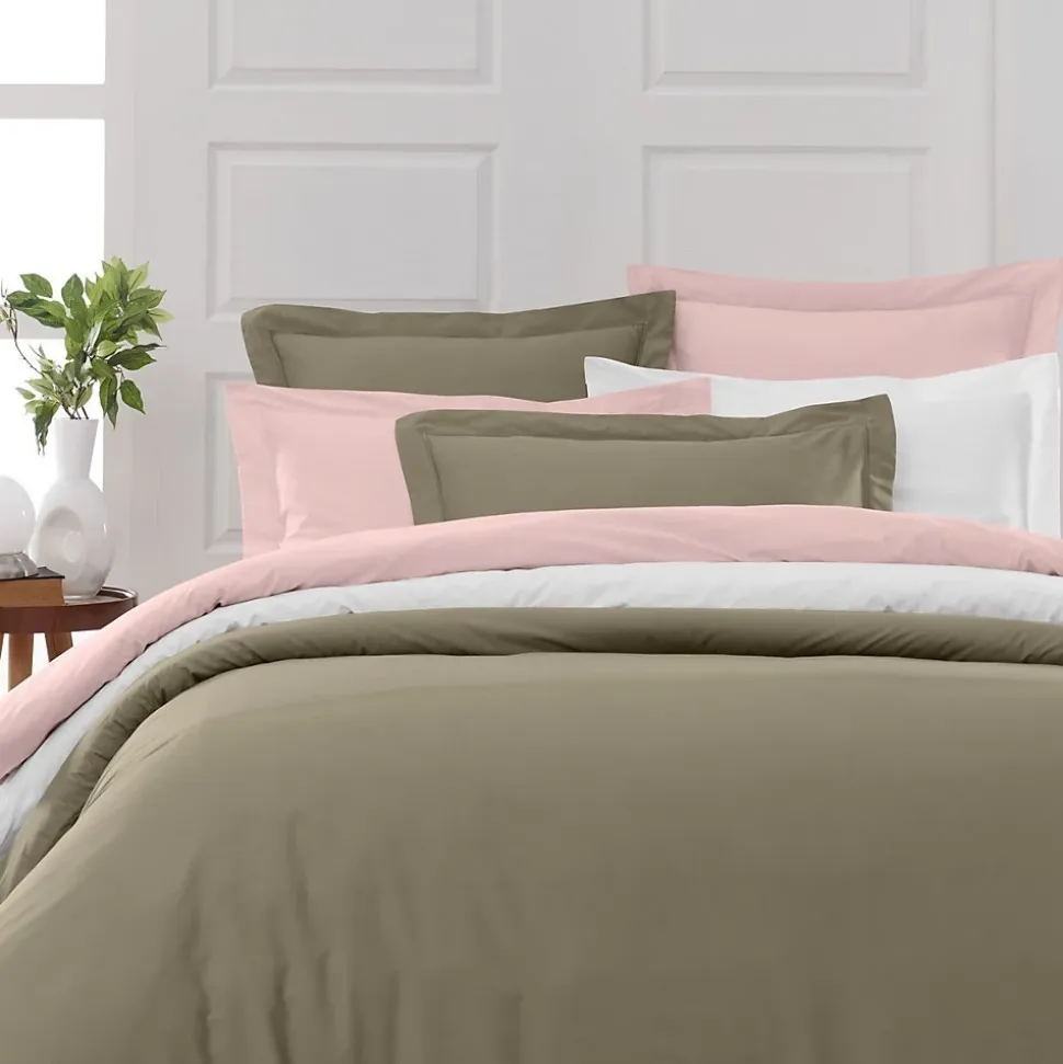 Drap housse en percale de coton bonnet 30 cm Taupe 120x190 cm SOFT PERCALE