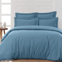 Drap housse en percale de coton bonnet 30 cm Cobalt 120x190 cm SOFT PERCALE