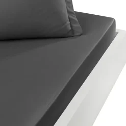 Drap housse en percale de coton bonnet 30 cm Anthracite 80x200 cm SOFT PERCALE