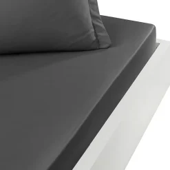 Drap housse en percale de coton bonnet 30 cm Anthracite 90x190 cm SOFT PERCALE