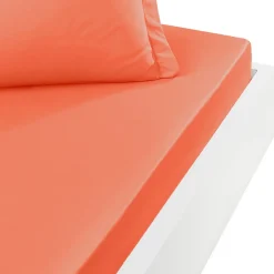 Drap housse en percale de coton bonnet 30 cm Corail 200x200 cm SOFT PERCALE