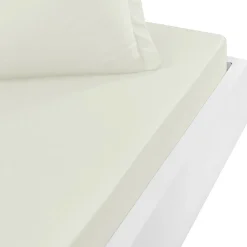 Drap housse en percale de coton bonnet 30 cm Ecru 200x200 cm SOFT PERCALE