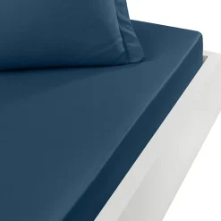 Drap housse en percale de coton pour lit articulé Indigo 180x200 cm SOFT PERCALE