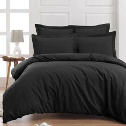 Drap housse en percale de coton pour lit articulé Anthracite 140x190 cm SOFT PERCALE