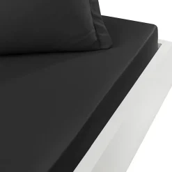 Drap housse en percale de coton pour lit articulé Anthracite 140x190 cm SOFT PERCALE