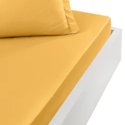 Drap housse en percale de coton pour lit articulé Caramel 160x200 cm SOFT PERCALE