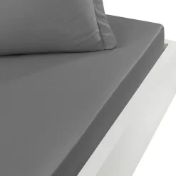 Drap housse en percale de coton bonnet 30 cm Galet 200x200 cm SOFT PERCALE