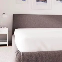 Drap housse en polycoton 160x200 cm PERCALE blanc, par Soleil d'ocre