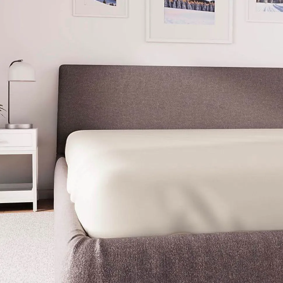 Drap housse en polycoton 160x200 cm PERCALE lin, par Soleil d'ocre