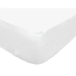 Drap housse en polycoton 90x200 cm PERCALE blanc, par Soleil d'ocre