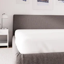 Drap housse en polycoton 90x190 cm PERCALE blanc, par Soleil d'ocre