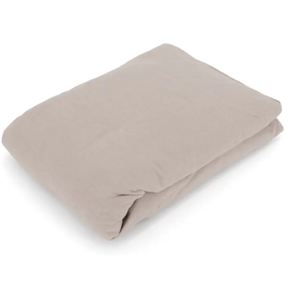 Drap housse flanelle unie 140x190 cm coton WALES beige Nougat