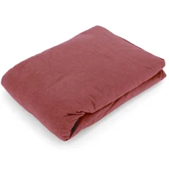 Drap housse flanelle unie 140x190 cm coton WALES rouge Tomette
