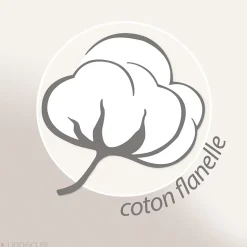 Drap housse flanelle unie 140x190 cm coton WALES rouge Tomette