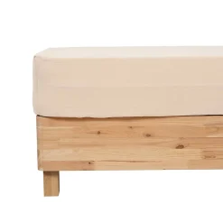 Drap housse Flora gaze de coton lin 160x200cm - Atmosphera