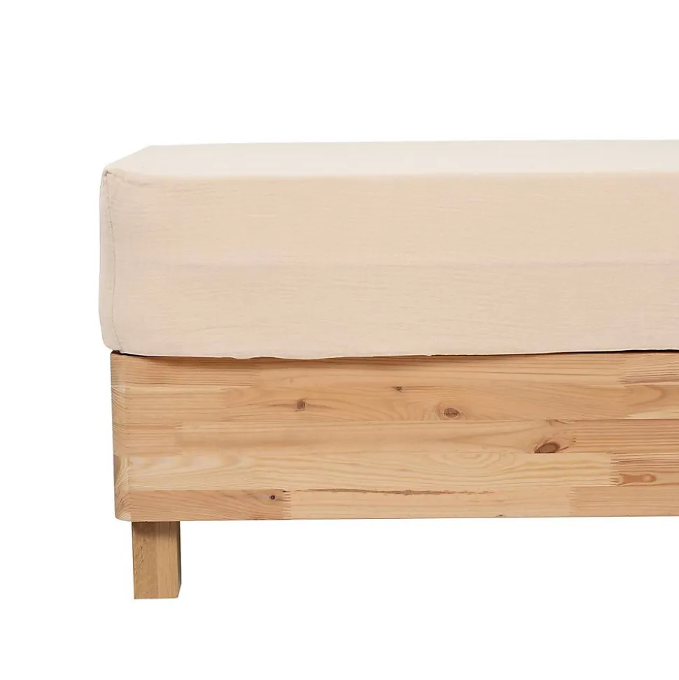 Drap housse Flora gaze de coton lin 140x190cm - Atmosphera