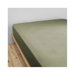 Drap housse "Gaïa" toutes dimensions "Gaze de Coton" - Gaïa Romarin - 200 x 200 cm bonnet de 30 cm