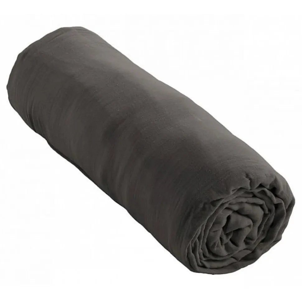 Drap housse "Gaïa" toutes dimensions "Gaze de Coton" l'Effet Papillon - Gaia Granit - 80 x 200 cm bonnet de 30 cm