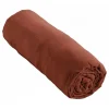 Drap housse "Gaïa" toutes dimensions "Gaze de Coton" l'Effet Papillon - Gaia Terracotta - 90 x 200 cm bonnet de 30 cm