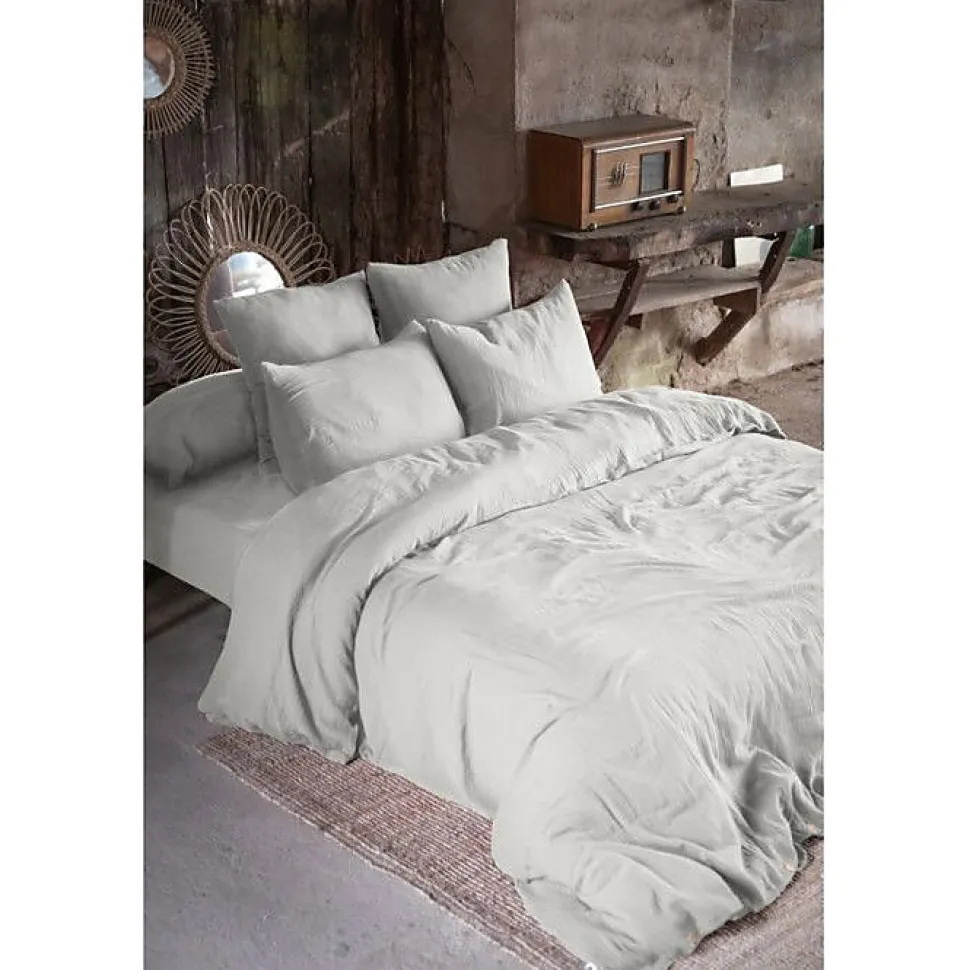 Drap housse "Gaïa" toutes dimensions "Gaze de Coton" - Gaïa Nuage - 160 x 200 cm bonnet de 30 cm