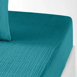 Drap housse gaze de coton uni Harmonieux