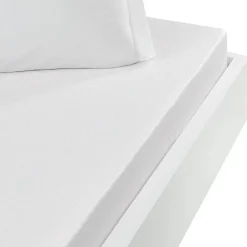 Drap housse jersey coton peigné extensible bonnet 30 cm Blanc 140x190 cm MANHATTAN