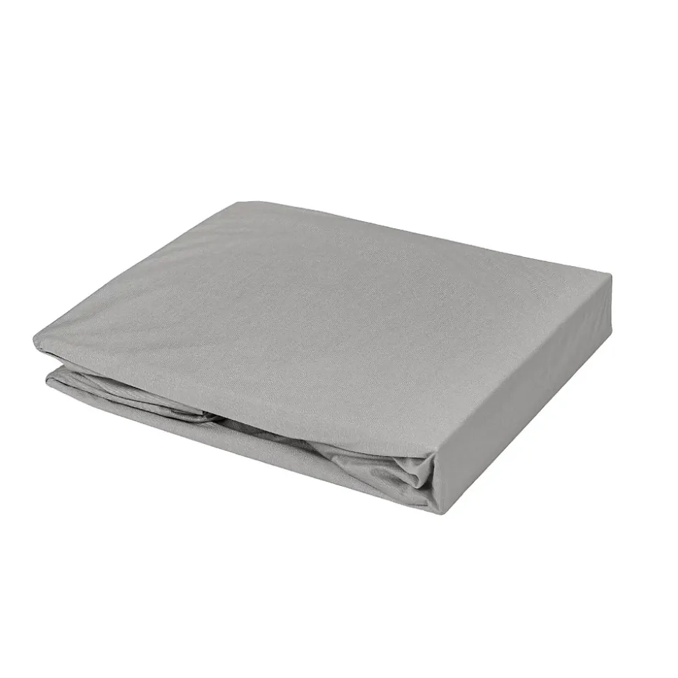 Drap housse élastiqué en 100% coton peigné (85x195 cm - Taupe)