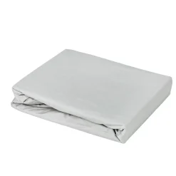 Drap housse élastiqué en 100% coton peigné (180x200 cm - Gris Perle)