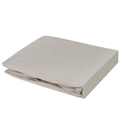 Drap housse élastiqué en 100% coton peigné (85x195 cm - Gris Galet)