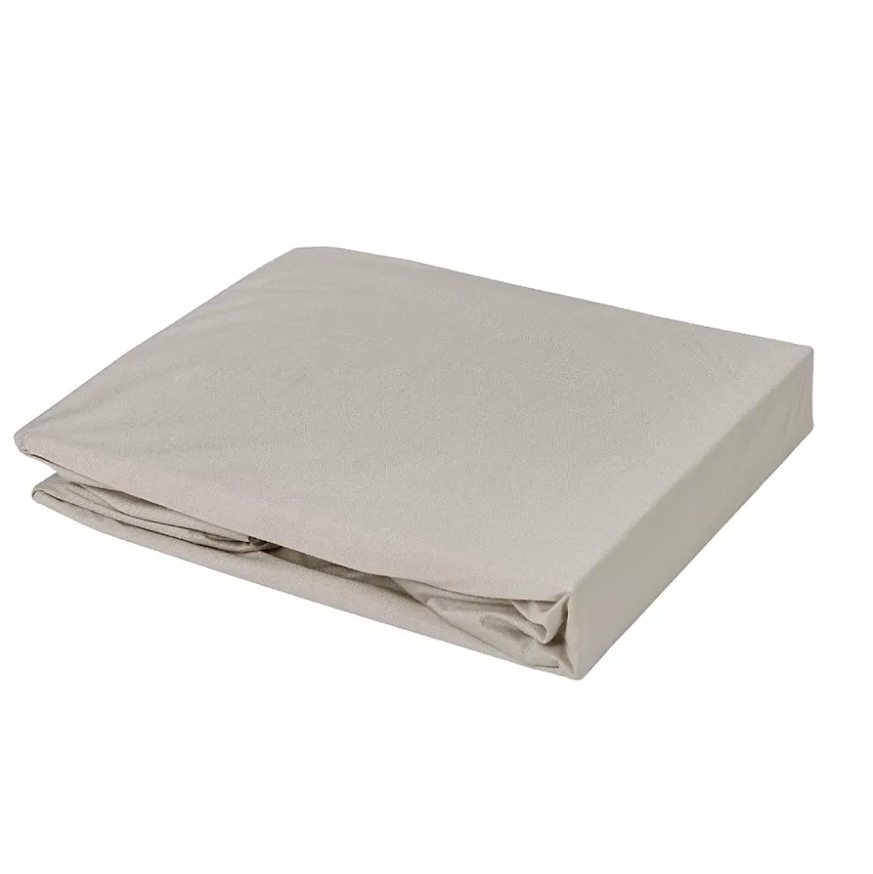 Drap housse élastiqué en 100% coton peigné (85x195 cm - Gris Galet)