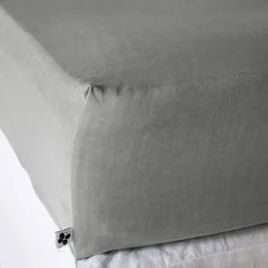 Drap housse "Lysandre" toutes dimensions "Lyocel" L'effet Papillon - Lysandre Granit - 180 x 200 cm bonnet de 30 cm