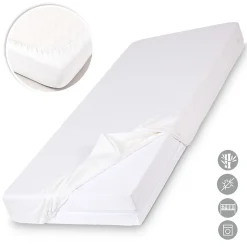 Drap Housse Matelas Enfant Fibre Bambou Oeko-tex 60 X 120 Cm