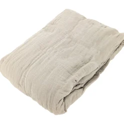 Drap housse MILOS mousseline de coton 180x200 cm bonnet 30 cm uni beige ficelle