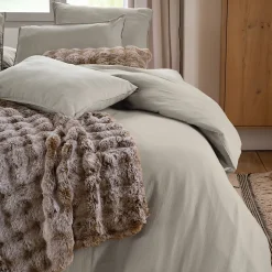 Drap housse MILOS mousseline de coton 180x200 cm bonnet 30 cm uni beige ficelle