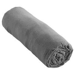 Drap housse "Noah" toutes dimensions "Gaze de Coton" - Noah Ardoise - 90 x 190 cm bonnet de 30 cm