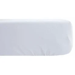 Drap housse Palace pur coton teint lavé 63 fils/cm² Vent du sud - Palace Neige - 160 x 200 cm bonnet de 35 cm
