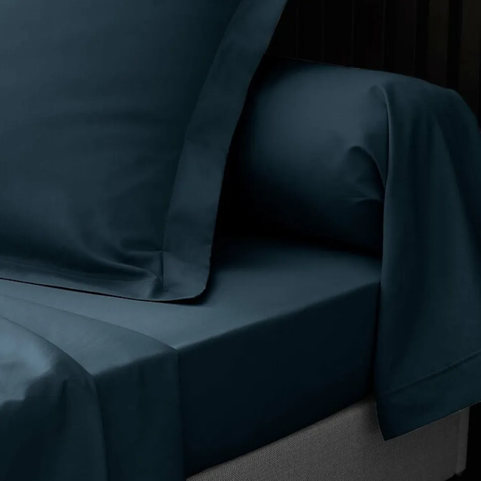 Drap Housse Percale Bonnet 30 Cm 190x90cm bleu