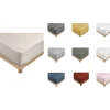 Drap Housse Percale Bonnet 30 Cm 190x90cm Marron Claire Naturel