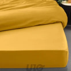 Drap Housse Percale Bonnet 30 Cm 200x160cm jaune