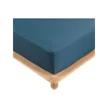 Drap Housse Percale Bonnet 30 Cm 190x140cm bleu